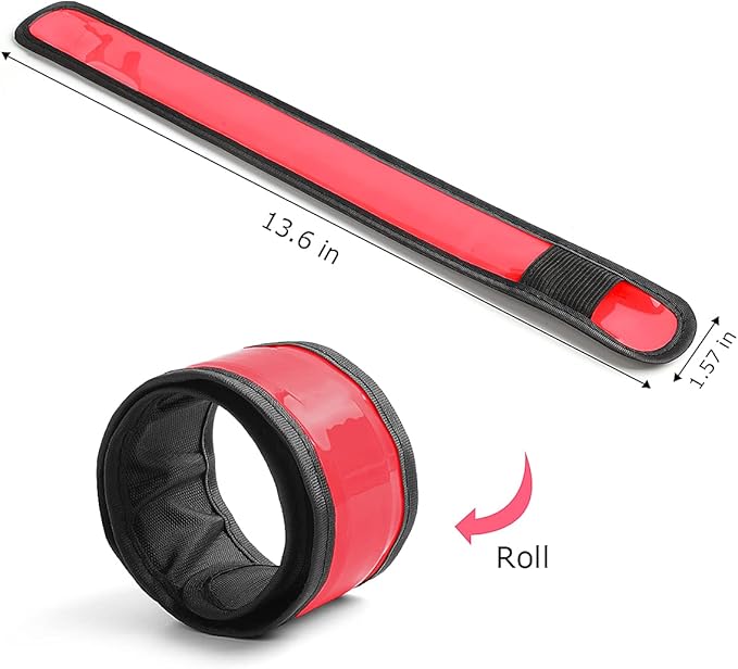 Pack of 6 LED Light Up Band Slap Bracelets Night Safety Wrist Band for Cycling Walking Running Concert Camping Outdoor Sports