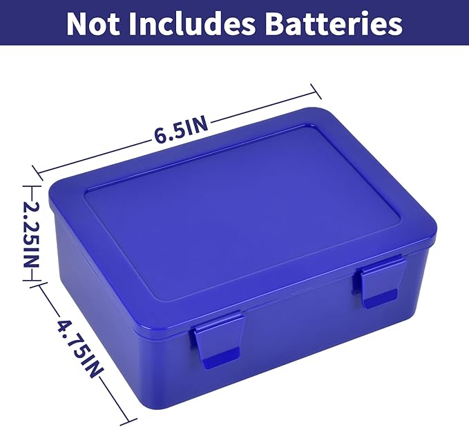 FULLCASE Battery Storage Organizer Holder Holds 54 AA AAA Batteries, Box Cases Garage Container, Home Drawer Organization Dispenser (Case Only) Blue