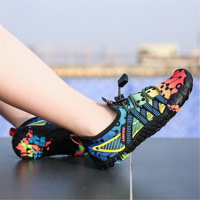 UBFEN Water Shoes for Kids Boys Girls Aqua Socks Barefoot Beach Sports Swim Pool Quick Dry Lightweight Toddler Little Big Kid