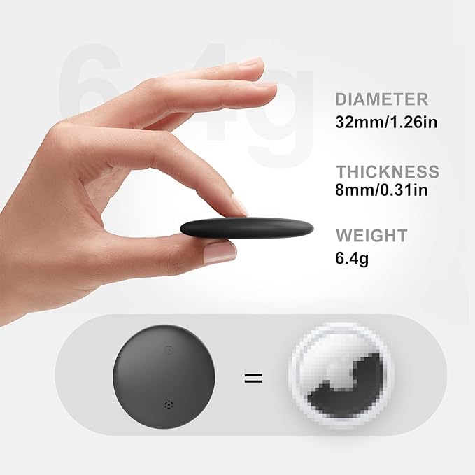 VODESON Google Find My Device Tracker 2025 - IP67 Waterproof Android Key Finder with 350ft Range, 90dB Alarm & 12-Month Battery, 4 Pack for Luggage/Wallets/Bikes (No iOS)