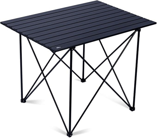 iClimb Ultralight Compact Camping Folding Table with Carry Bag (Reinforced Black - XL)