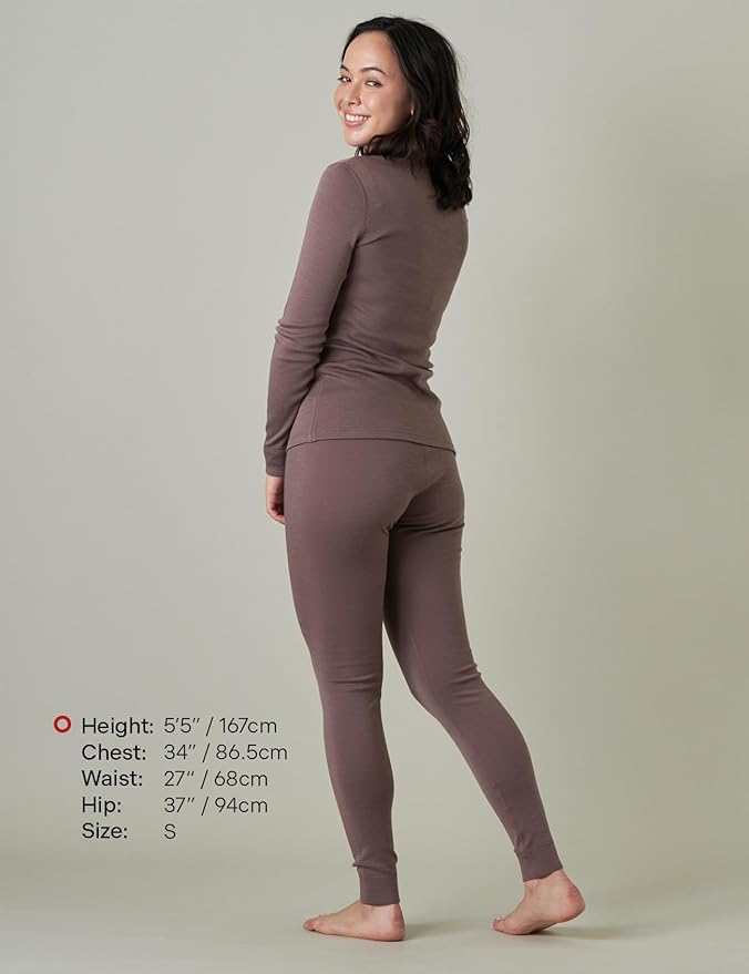LAPASA Womens 100% Merino Wool Base Layer Set Lightweight & Midweight Thermal Underwear Long John Top & Bottom Warm L58/L91