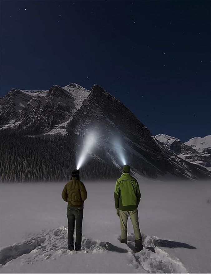 2 Packs LED Headlamps, Portable, Long Range, Rechargeable, High Lumen, Battery Powered