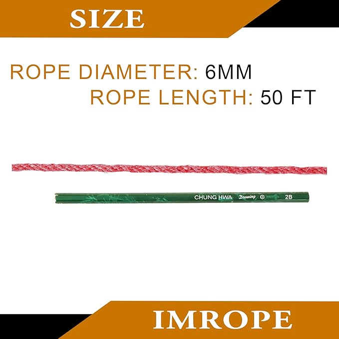 6mm x 50 Feet Red Jute Rope, Twine for Gardening Tomato Climbing Plant Tie Floristry Crafts Gift Wrapping Packing Decor