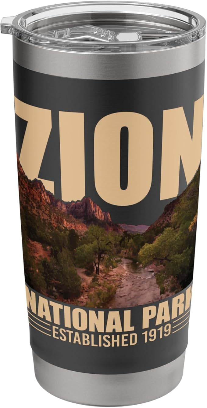 Zion National Park - Retro Hiking & Camping Lover Stainless Steel Insulated Tumbler