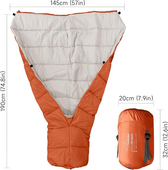 Top Quilt for Hammocks, Ultralight Sleeping Bag Topquilt, Warm Insulation Sleeping Quilt for Outdoor Hammock Camping