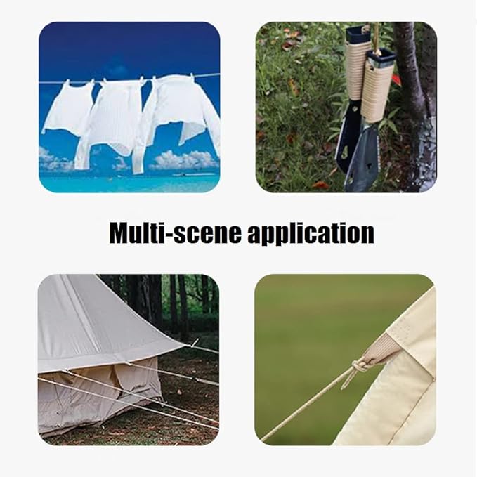 Tent Wind Ropes with Tensioners Cord Adjuster, 4pcs 13ft Reflective Rope for Camping, Hiking, Canopy Shelter, Outdoor Activity(Black)