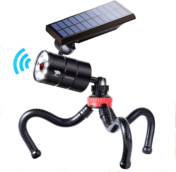 Solar Lights Outdoor Waterproof, 100-Week Free Refund, Camping Solar Lights with Motion Sensor Solar Flood Security Spot Lights for Outside Camp Patio, Fence, Deck, Post(2Pack)