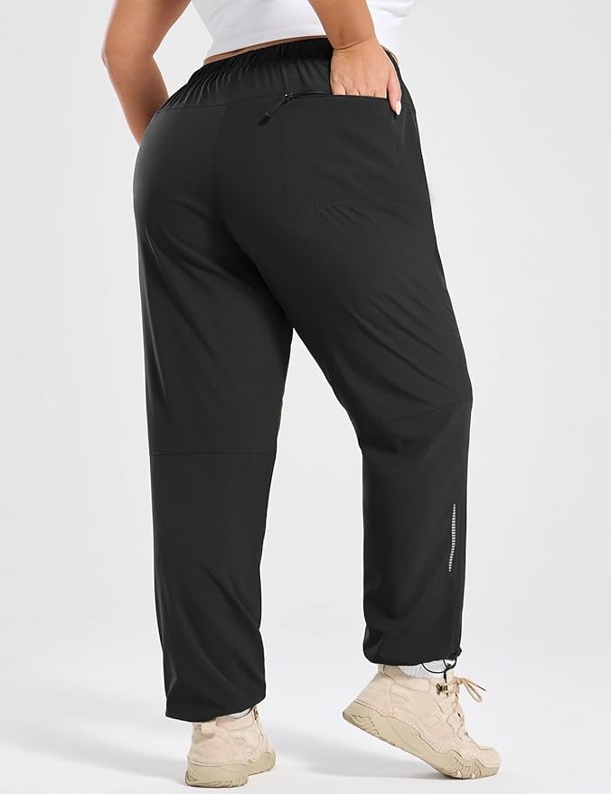 baleaf Plus Size Pants for Women Hiking Cargo Water Resistant UPF 50+ Cargo Joggers Zipper Pockets