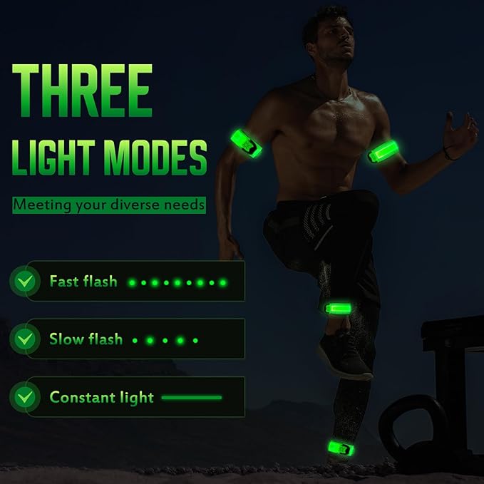 LED Armband for Running (2 Pack), Light Up Armbands Rechargeable, Running Lights, High Visibility Reflective Running Gear for Running Walking Cycling