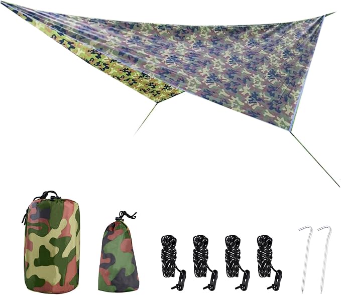 Azarxis Waterproof Camping Tent Tarp Hammock Rain Fly Footprint Ground Cloth Shelter Sunshade Beach Picnic Blanket Mat for Outdoor Camping Park Lawn