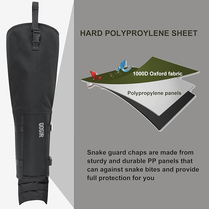 QOGIR Snake Guard Protection Chaps: Snake Bite Protection for Ankle to Thigh Snake Chaps, Waterproof Snake Gaiters