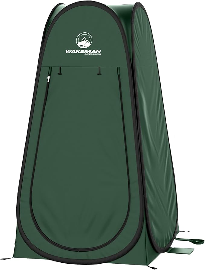 Pop Up Pod - Privacy Shower Tent, Dressing Room, or Portable Toilet Stall with Carry Bag for Camping, Beach, or Tailgate by Wakeman Outdoors (Green)
