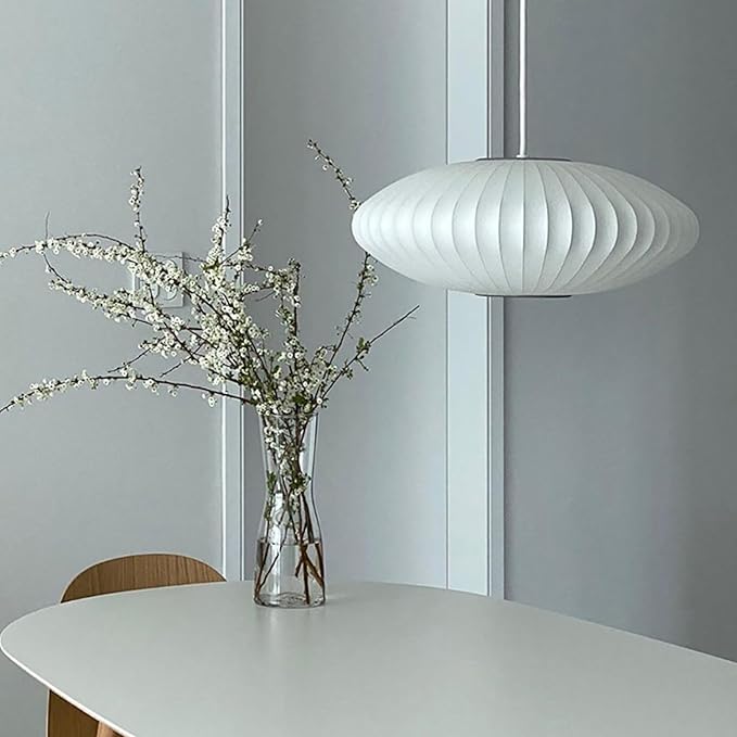 Drum Shade Fabric Pendant Light,Wabi Sabi Cloth Lamp,Adjustable Hanging Lantern Indoor,Mid Century Modern Pendant Lamp for Study Room Office