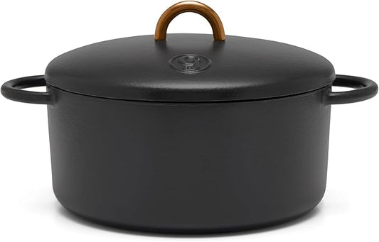 Great Jones Dutch Baby Dutch Oven with Lid (Pepper, 3.5-Quart) | Enameled Cast Iron, Round Shape | Safe for Stovetops & Ovens up to 500°F | Space-Saving & Dishwasher-Friendly | Small-Batch Cooking