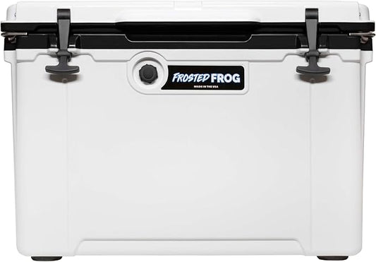 Made in USA Frosted Frog Hyper-Light 54 Quart Hard Cooler Insulated Portable Ice Chest Box for Beach, Beverages, Camping, Fishing, Boat, Barbecue, 30% Lighter Than Rotomolded Coolers