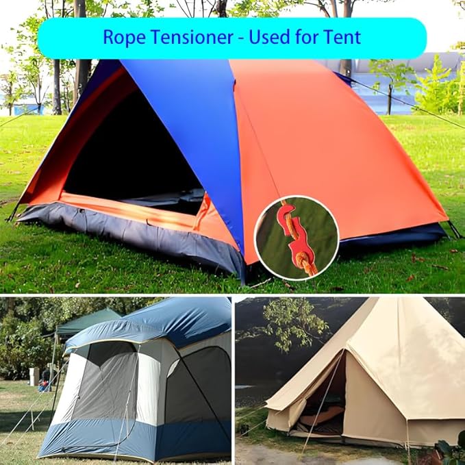 Guyline Tensioner Aluminum Alloy Paracord Rope Tightener, Camping Rope String Tightener of Outdoor Tent Camping Hiking Backpacking Activity Accessories 27pcs