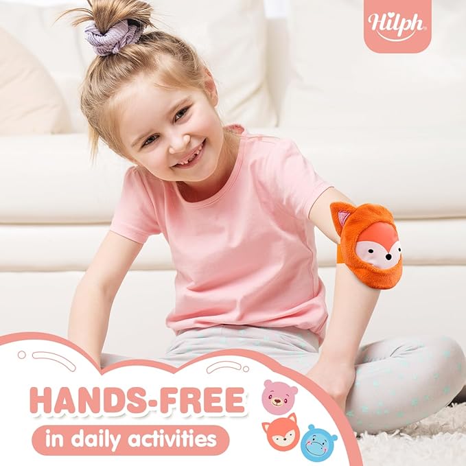 Hilph Kids Ice Packs for Boo Boos, Reuable Kids Hot Cold Packs with Cover and Handheld Straps for Pain Relief, Toddler Animal Ice Packs for Kids Bumps, Swelling, Wisdom Teeth (3 Packs)