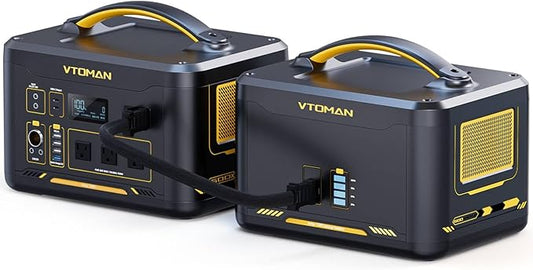 VTOMAN 2376Wh Portable Power Station, Jump 1500X Solar Generator with Extra Battery, 3000W Peak Durable LiFePO4 (LFP) Battery Station with 1500W AC Outlets, PD 100W for Home Backup & RV/Van Camping