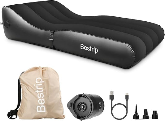 Bestrip Inflatable Couch with Built in Pump - Upgraded Extra Size Air Lounger Sofa, Portable Blow up Mattress Bed with Storage Bag, Inflatable Bed for Home, Camping & Guests