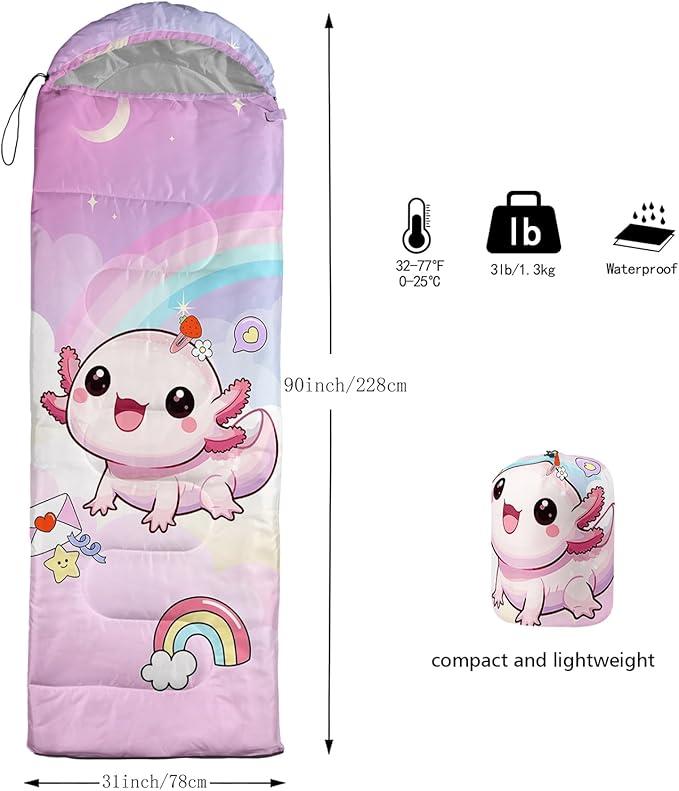 QOOMO Camping Sleeping Bags,3 Season Warm & Cool Weather,Lightweight,Waterproof Sleeping Bags for Adults & Kids,Traveling,and Outdoors,Camping Gear Equipment