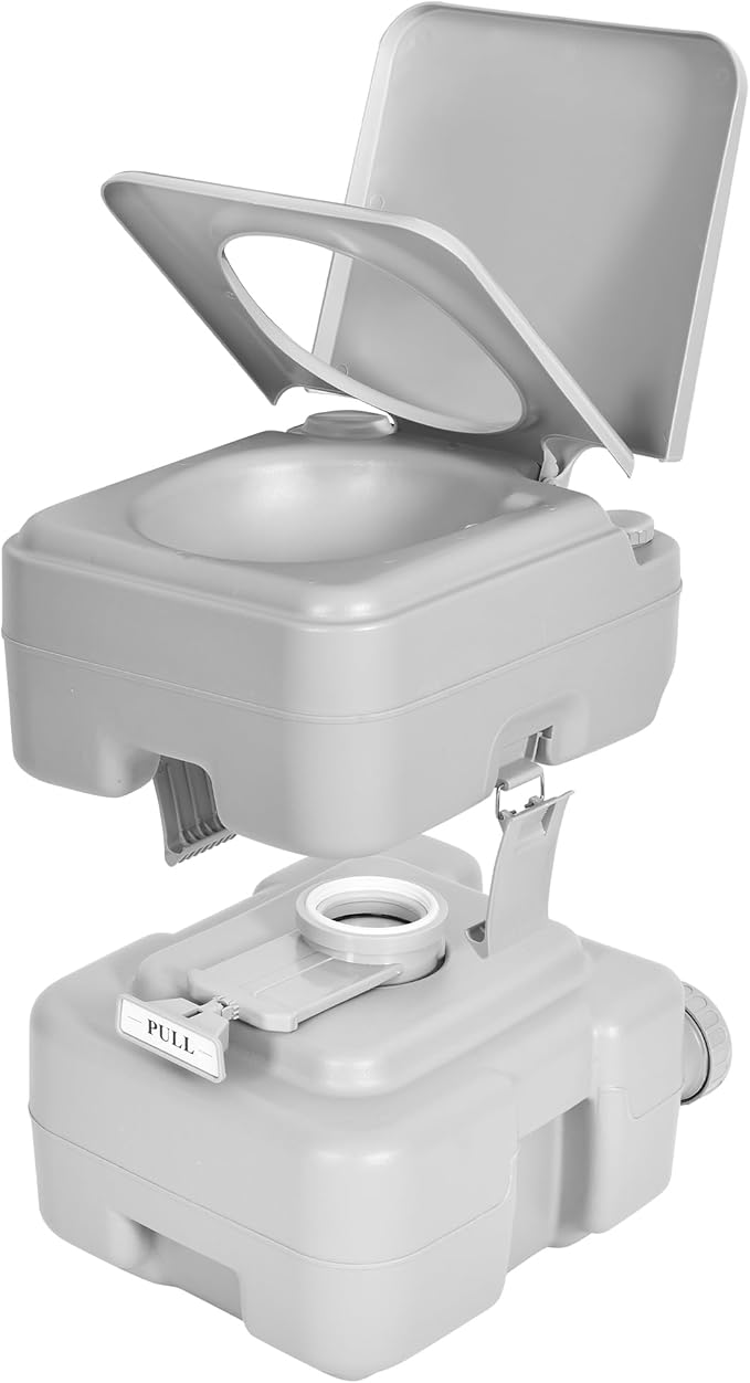 YITAHOME Portable Toilet 5.8 Gallon, Travel RV Porta Potty with T-Type Water Outlets, Anti-Leak，Press Water Pump for Camping, Boating, Hiking, Truck Travel, Trips