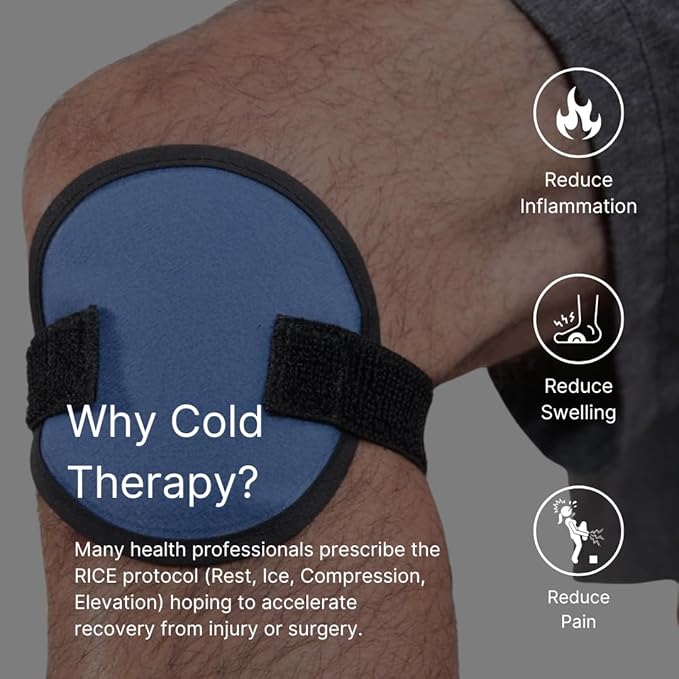 FlexiKold Gel Ice Pack Circles w/Straps (4 Pack) - Small Ice Packs, Reusable Ice Pack for Injuries, Ice Packs Reusable, Breastfeeding, Wisdom Teeth, Sinus Headaches - 6304-STRAP4PK by NatraCure