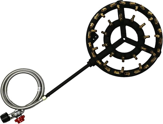 Propane Jet Burner with 44 Brass Tips - Perfect for Camping, Turkey Frying, and More with Stove Buddy JB-44LP(Propane Gas 44 Tips & Regulator)