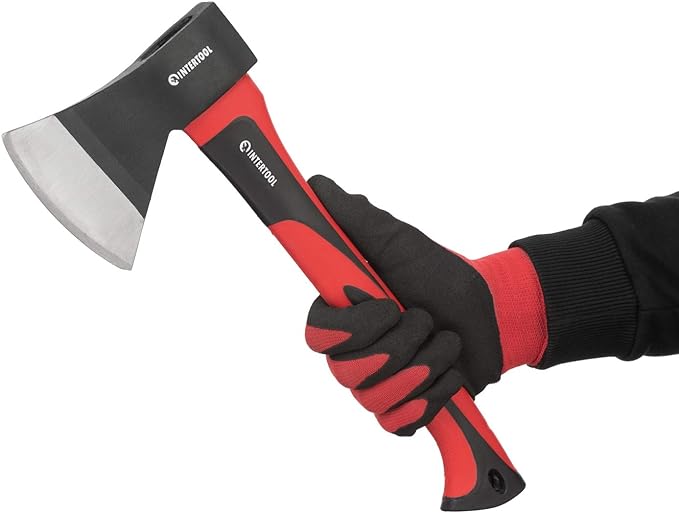 INTERTOOL Chopping Axe Combo 15” and 24” Ax Set for Splitting, Kindling, Felling - Camp Axes and Hatchets - HT08-0263-0262