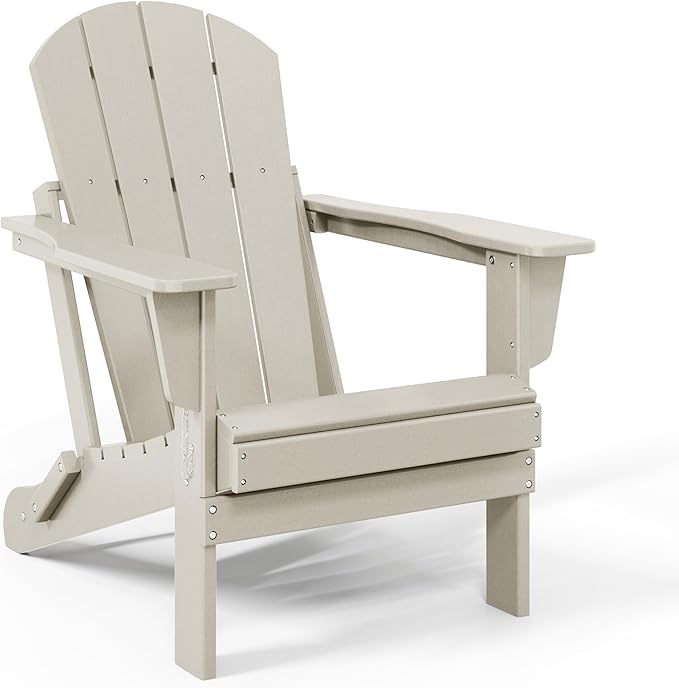 WestinTrends Malibu Malibu Outdoor Folding Poly Adirondack Chair (Set of 8), Teak
