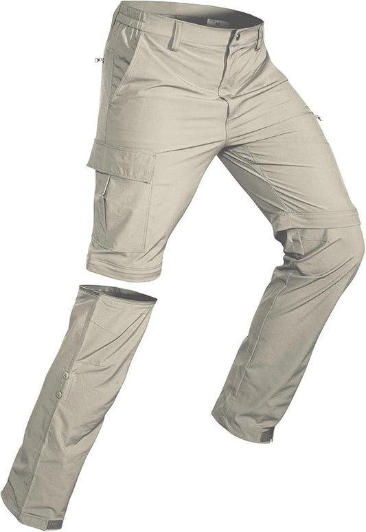 Wespornow Men's-Convertible-Hiking-Pants Quick Dry Lightweight Zip Off Breathable Cargo Pants for Outdoor, Fishing, Safari