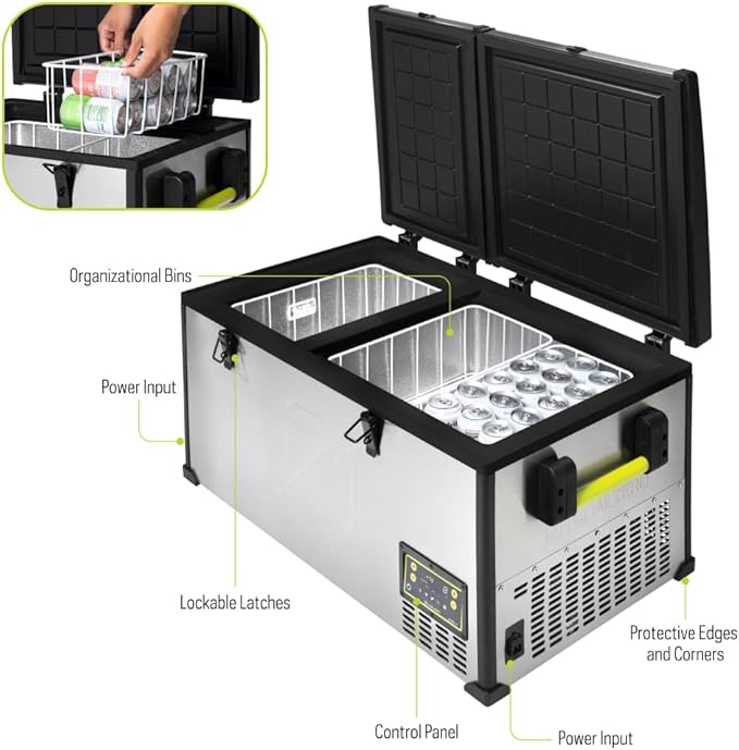 Goal Zero Alta 80, Portable Fridge and Portable Freezer, Energy Efficient, 78 L, Dual Zone Compartments
