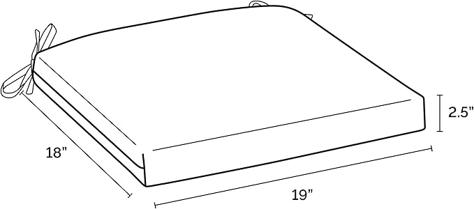 Arden Selections Rocking Chair Cushion, 19 x 18, Rain-Proof, Fade Resistant, Cushions for Rocking and Outdoor Chairs 18 x 19, Black Leala (Pack of 4)