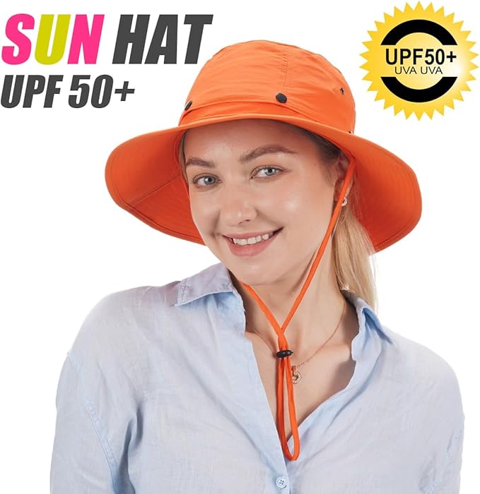 USHAKE Head Net Hat, Safari Hat Sun Hat Bucket Hat with Hidden Net Mesh