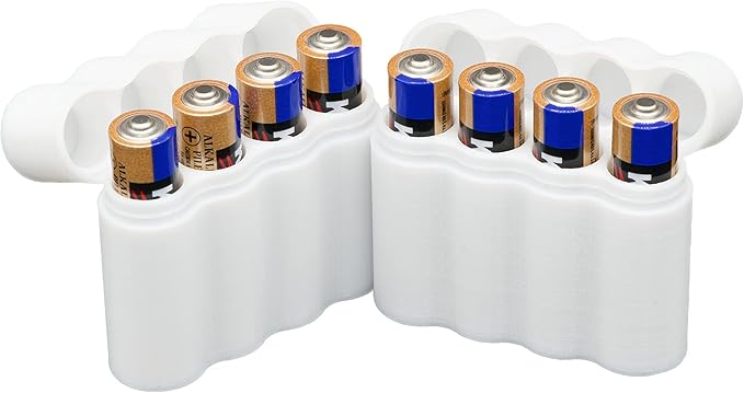 Slimline AAA Battery Case, Soft Durable material - Pack of 2 (Holds 4 Batteries)