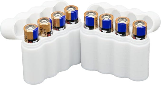 Slimline AAA Battery Case, Soft Durable material - Pack of 2 (Holds 4 Batteries)
