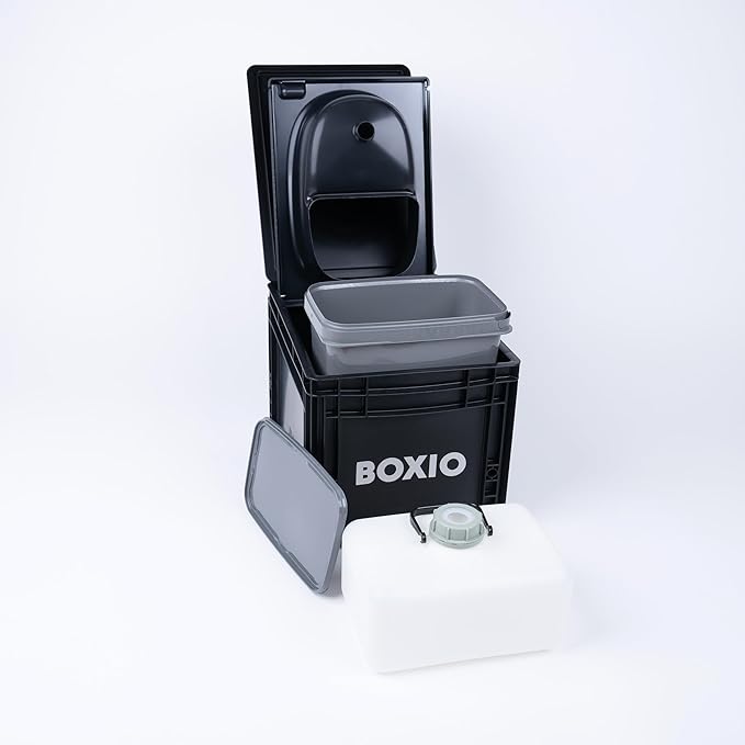 BOXIO Toilet - Portable Toilet, Camping Toilet, composting Toilet for car Camping, Boat or Camping. Mini Camping Toilet: 14,7" x 11,8" x 11,0" Made in Germany.