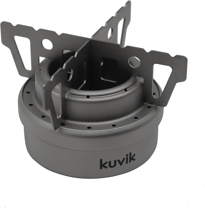 Kuvik Titanium Alcohol Stove - Ultralight and Compact Stove for Backpacking, Camping, and Survival