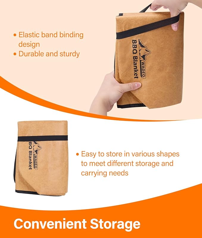 WADEO Large 2 pack BBQ Blanket for Resting Meat, 21inch BBQ Insulated Smoked Meat Resting Bag Butcher Paper Set, Barbecue Brisket Meat Blanket with Wide Mouth for Beef Pork Turkey(Green Brown)
