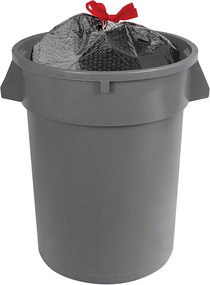 Amazon Basics 30 Gallon Flextra Strength Multipurpose Drawstring Trash Bags, 20% Post Consumer Recycled, 50 count