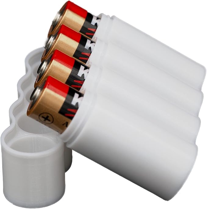 Slimline AA Battery Case, Soft Durable Material - Pack of 2 (Holds 4 Batteries)