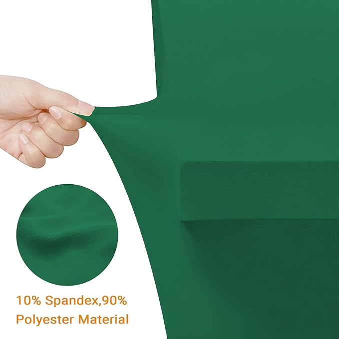 Eurmax USA 4Ft Rectangular Fitted Spandex Tablecloths Wedding Patio Table Covers Event Stretchable Tablecloth (Emerald Green)