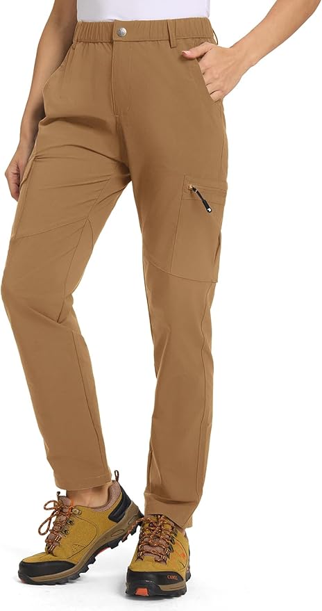 TBMPOY Women's Hiking Cargo Pants Lightweight Water Resistant Quick Dry Fishing Camping Travel Work Pant with 6 Pockets