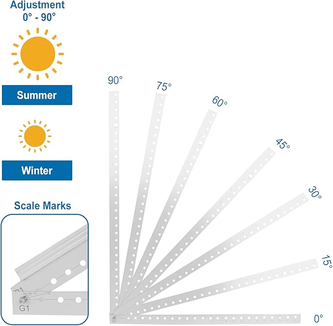 2 Sets 45'' Solar Panel Mount Brackets for 100-400 Watt Solar Panel,with Foldable Tilt Legs and Reinforced Cross Bars,Suitable for RV, Roof, Boat, Off-Grid etc.