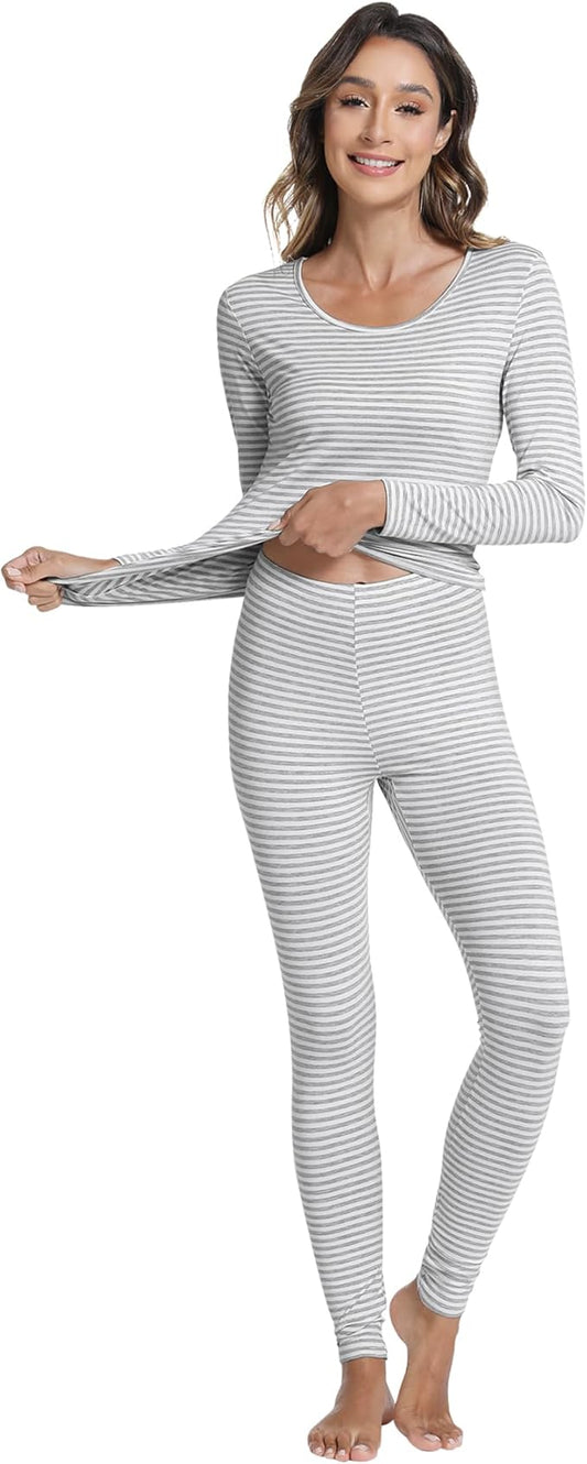WiWi Soft Viscose from Bamboo Underwear for Women Thermal Long Johns Sets Super Warm Base Layer Top Pants Pajamas Set S-3X