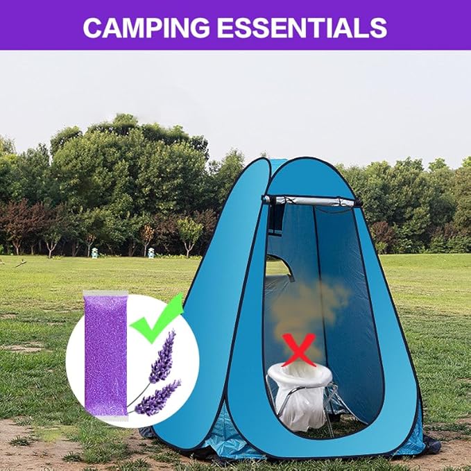 Wenge Urine Super Absorbent, 45Pack Lavender Scent Portable Toilet Powder Solidify Body Fluids in 1 Min, Easy to Port Waste Liquid, for Camping Portable Toilet, Solidifies Urine & Diarrhea in Pet Loo