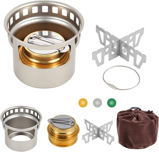 2 In 1 Mini Alcohol Stove For Camping, Portable Alcohol Burner With Stainless Steel Cross Stand, Storage Bag, Lightweight Tiny Brass Stove For Backpacking Emergency Outdoor Coffee
