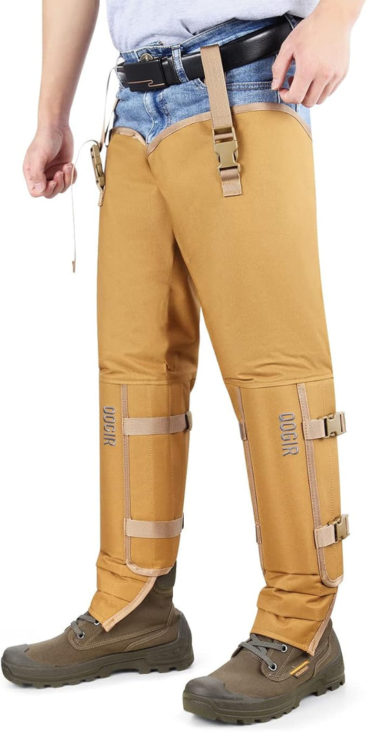 QOGIR Snake Guard Protection Chaps: Snake Bite Protection for Ankle to Thigh Snake Chaps, Waterproof Snake Gaiters