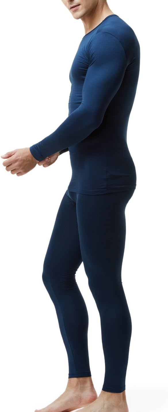 TSLA Men's Thermal Underwear Set, Microfiber Soft Fleece Lined Long Johns, Winter Warm Base Layer Top & Bottom