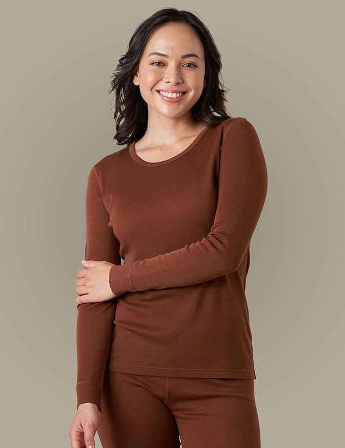 LAPASA Womens 100% Merino Wool Base Layer Set Lightweight & Midweight Thermal Underwear Long John Top & Bottom Warm L58/L91